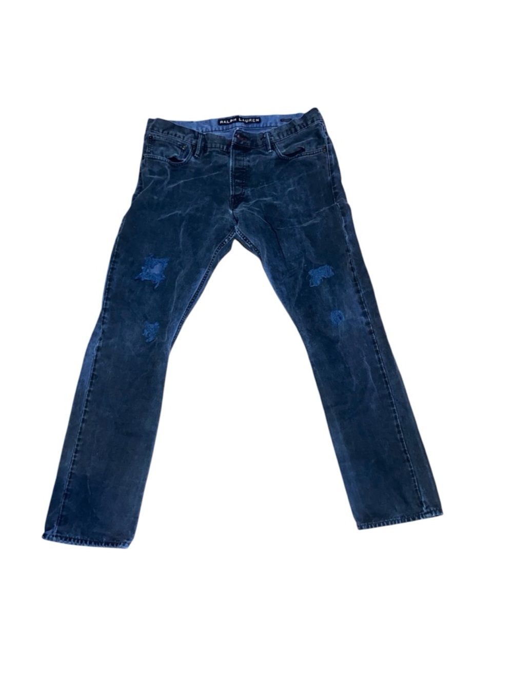 Ralph Lauren Blue Straight Jeans with Subtle Fade 36/32